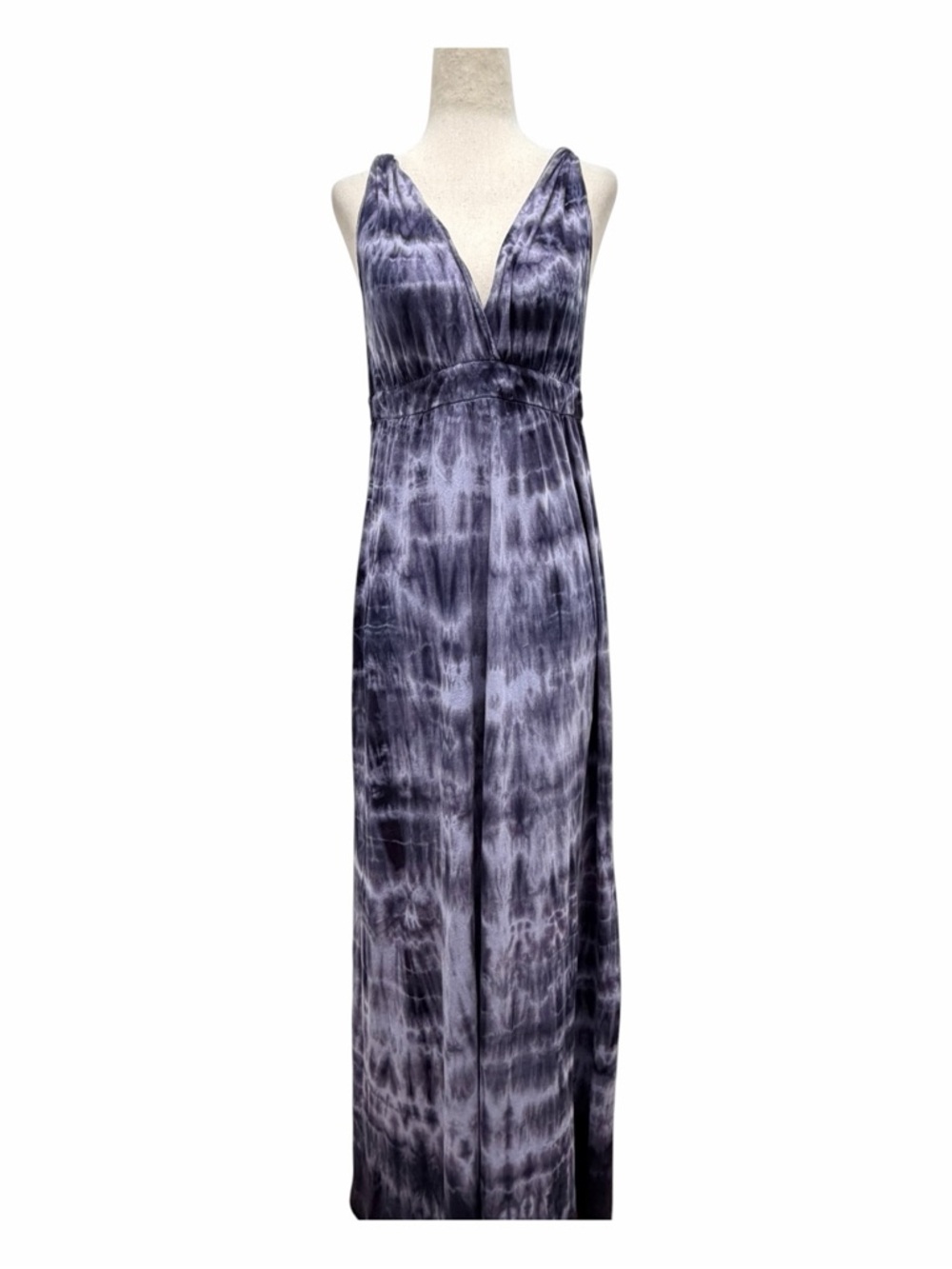 Gypsy 05 Tie Dye Twisted Shoulder Maxi Cotton Purple Dress Size X-Small